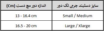 راهنمای انتخاب سایز دستبند تک دور