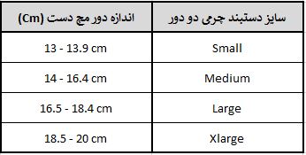 راهنمای انتخاب سایز دستبند دو دور